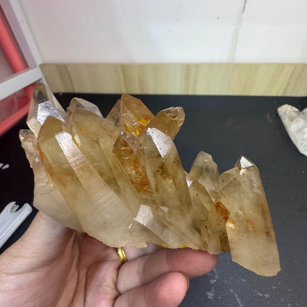 C385天然黃水晶原礦 掛手串淨化