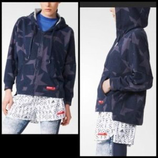 adidas x STELLASPORT 藍紫花色 長袖 運動外套 女 xs碼（外5）