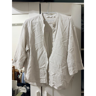 Uniqlo 女裝 直條紋白襯衫 S號 二手