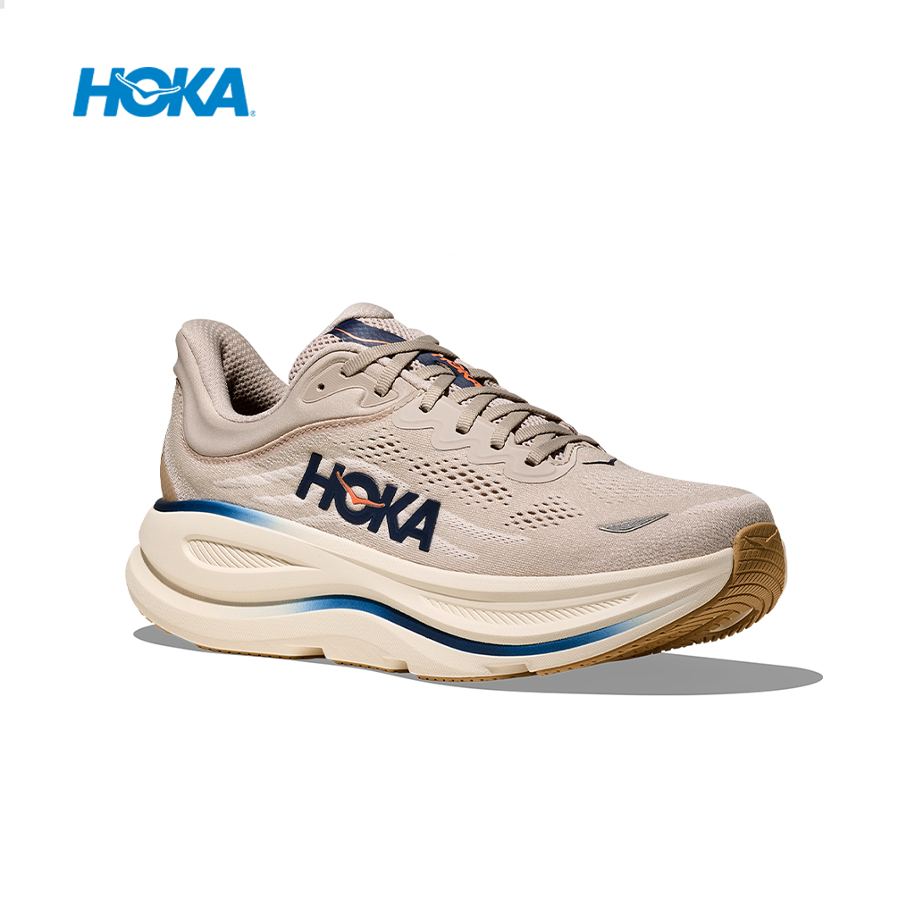HOKA【授權經銷】男款運動鞋 BONDI 9 寬楦 路跑鞋 泥灰/淺灰 HO1162013SCCG