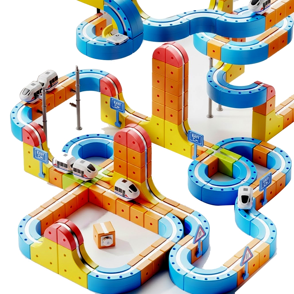 (支持隔日到貨)磁力車 磁吸 電動 拼裝 軌道車 軌道車 DIY 積木 火車 玩具 男孩 女孩 生日禮物 新年禮物 磁性