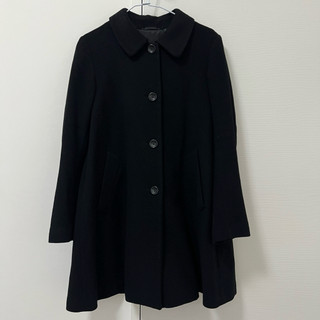 UNIQLO黑色羊毛長版大衣