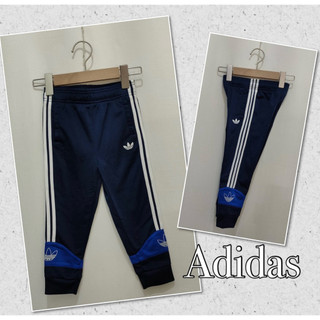 ☀️二手衣☀️二手極新Adidas 幼童深藍拼接運動長褲3-4歲AE00499