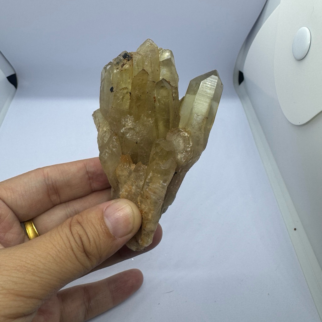 C397天然黃水晶晶簇 原礦 有二次生長結晶