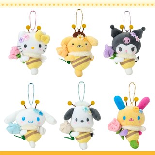 日本正版 三麗鷗 現貨 凱蒂貓kitty 布丁狗 大耳狗 庫洛米 帕恰狗 花小兔 蜜蜂 玩偶吊飾 吊飾 鑰匙圈 掛飾