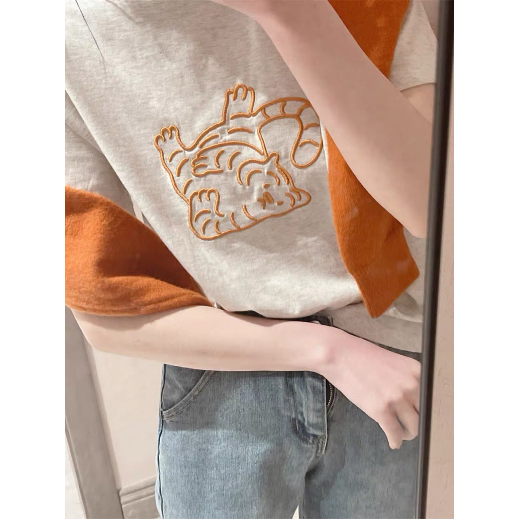 （現貨秒出）純棉F家「橘線～小老虎🐯」圓領T恤