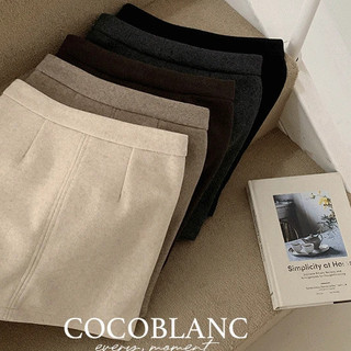 Codibook｜韓國 cocoblanc 複古麂皮材質淺紫色休閒短裙［現貨 - 咖啡色 S］裙子 女裝