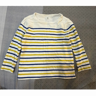 UNIQLO KIDS 純棉長袖T恤(尺寸110) 條紋長T