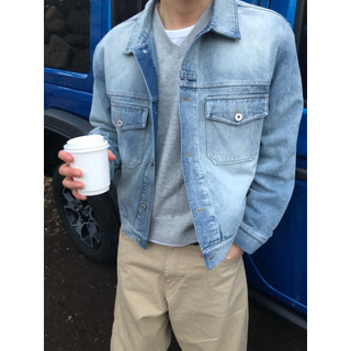SLC I Keel boxy cropped denim trucker jacket / 2color