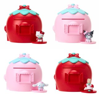 asdfkitty*KITTY 大耳狗 茉莉兔 草莓造型存錢筒-附裝飾貼紙-撲滿 儲金箱-日本正版商品