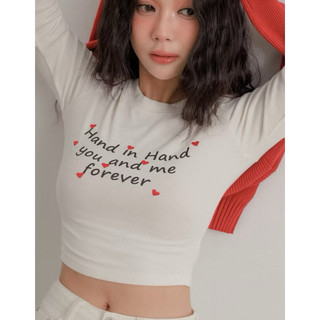 AIR SPACE LADY 字母愛心刺繡短版TEE(白S)原590