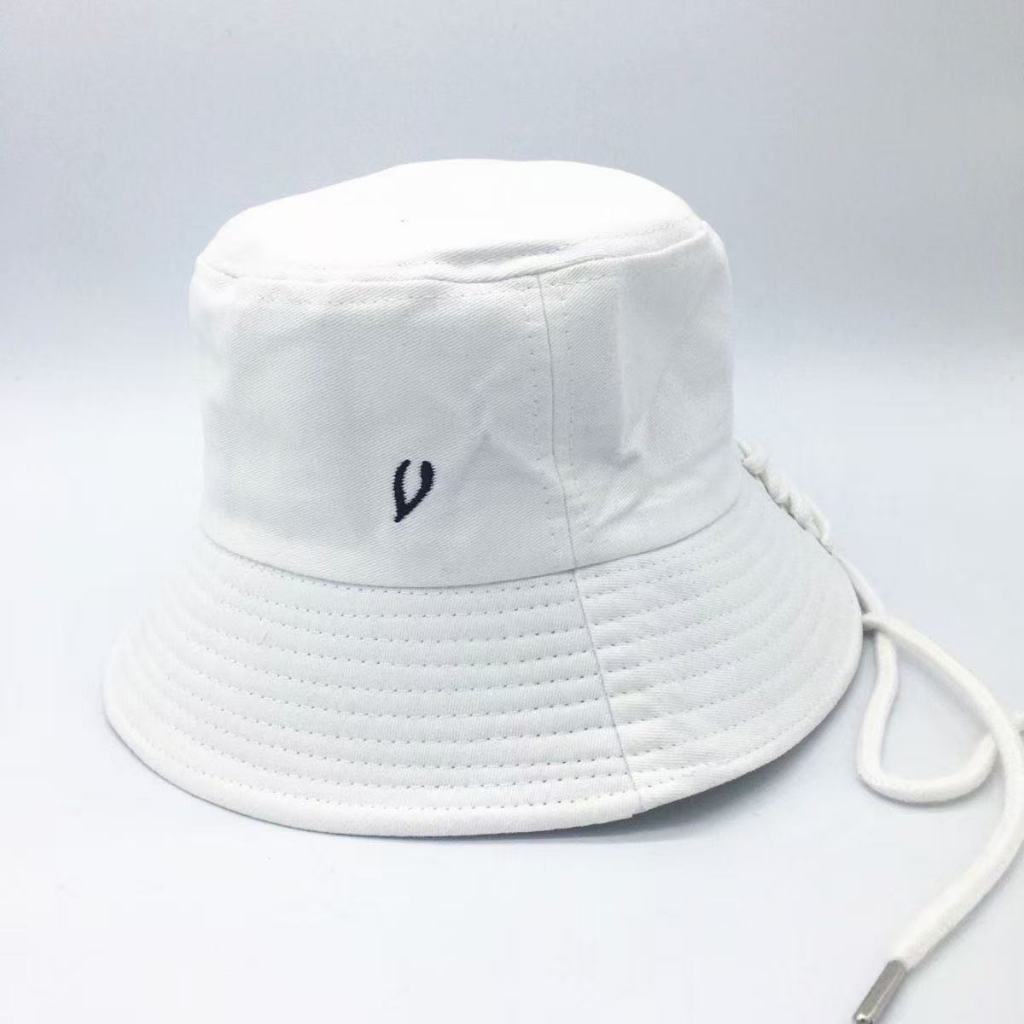 熱銷🔥BTS防彈少年團 SUGA漁夫帽 閔玧其同款白色漁夫帽 鞋帶綁帶裝飾盆帽 SUGA、Agust D漁夫帽