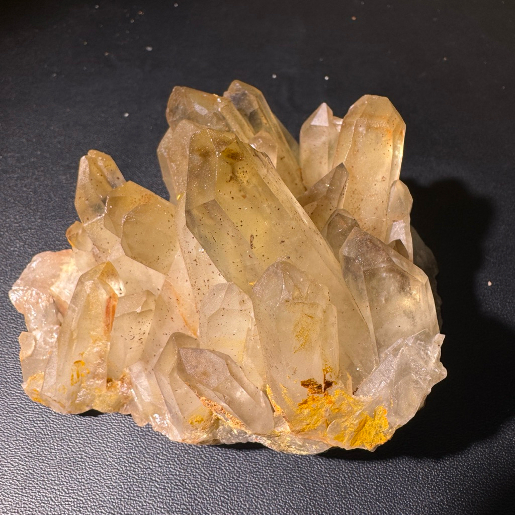 C478 天然黃水晶原礦擺件 共生礦 手串手珠可以掛很多串