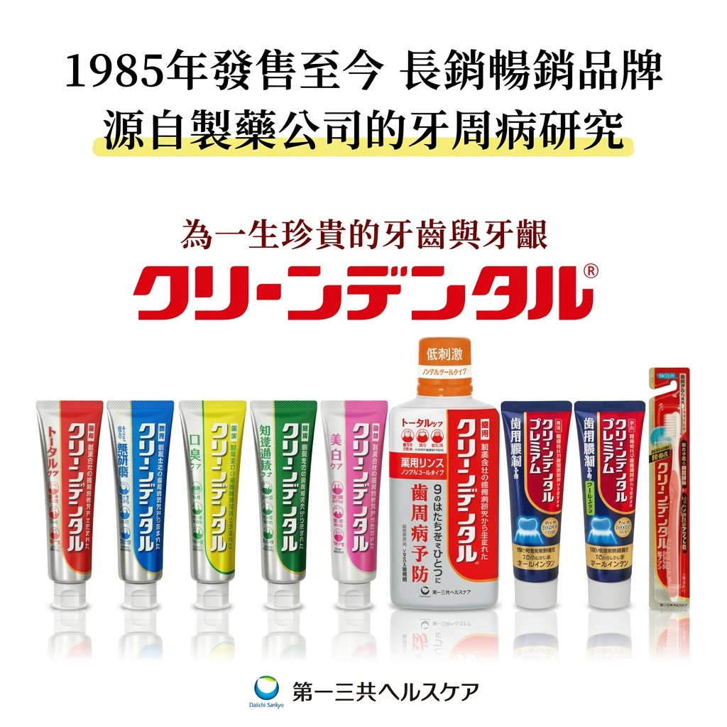 【憑優惠券可享更多折扣】日本製造潔淨牙膏 - 含氟牙膏 - 有效牙周病 - 牙齦出血 - 美白牙齒 - 清新口氣 - 全