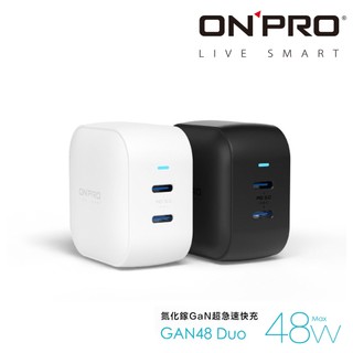 ONPRO GAN48 Duo 48W 雙 USB-C 氮化鎵 GaN 快充 充電器 PPS