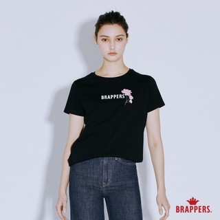 BRAPPERS 女款 BRAPPERS花語圓領T-黑