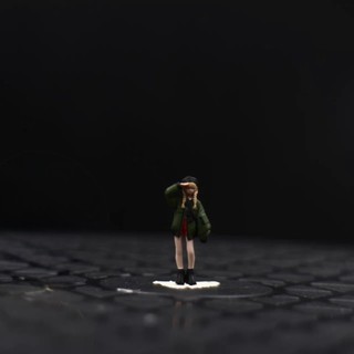 ＊微小時光＊戴帽小蘿莉｜戴帽子的小女孩｜1/64比例 手工上色 微縮人偶模型｜模型車場景 配件