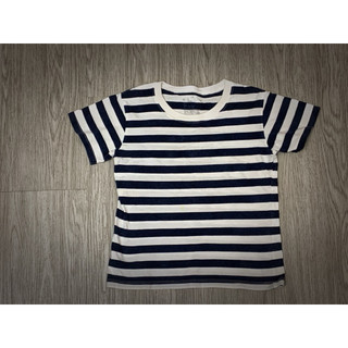 2手 童裝 Uniqlo 黑白橫條紋 短袖 T桖 尺碼120