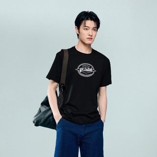 GIORDANO 男裝純棉字母印花圓領短袖T恤【多色任選】13096304