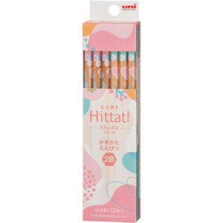 三菱UNI Hittat系列 六角原木 2B抗汙鉛筆-和風粉紅 墊腳石購物網