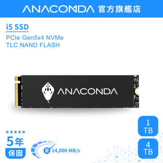 【玩家首選】巨蟒 SSD 1TB／4TB NVMe M.2 2280 Gen5x4 PCIe 固態硬碟｜I5