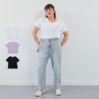 【PolyLulu】 厚磅小花刺繡圓領TEE