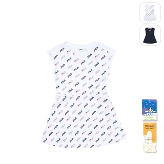 【FILA】KIDS 女童款 吸濕排汗 無袖針織洋裝-白色 5DRZ-4430-WT