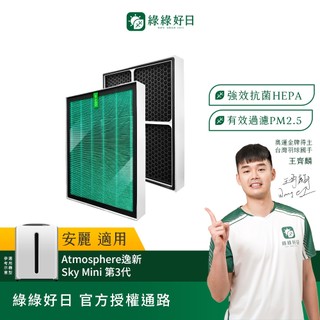 適用 Amway安麗 逸新Atmosphere 三代 Sky Mini 空氣清淨機濾網 抗菌HEPA蜂顆活性碳濾芯濾網