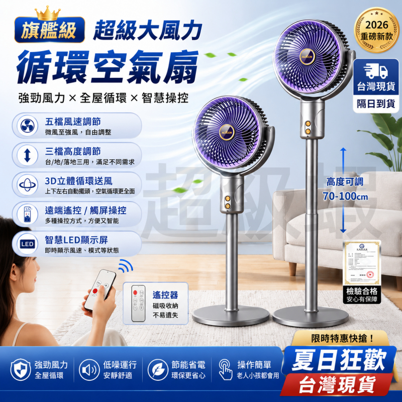 隔日達🚀靜音循環扇【附發票 保固三年】風扇 落地扇 循環扇 立扇 大功率涼扇 靜音扇 節能扇 空氣扇 電風扇