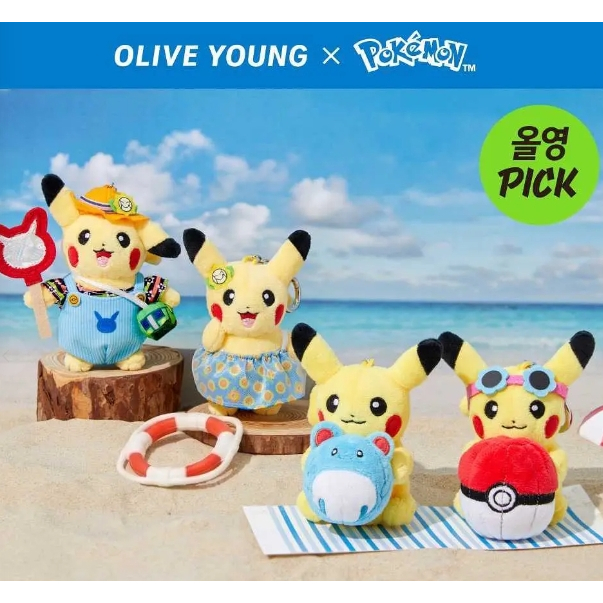韓國皮卡丘玩偶吊飾 OLIVE YOUNG皮卡丘 韓國皮卡丘 皮卡丘吊飾 皮卡丘娃娃 足球皮卡丘 草裙舞皮卡丘