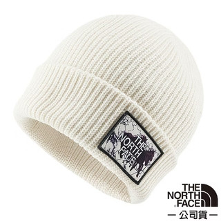 【The North Face】聯名款 立體針織保暖毛帽(深帽口/可覆耳/翻邊寬帽邊) 8CGZ-GG3 沙丘白
