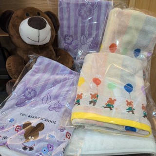 日本進口 丸真 the bears' school 小熊學校 純棉刺繡緹花浴巾