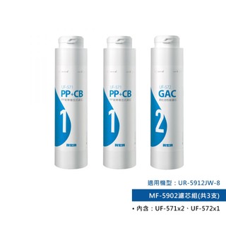 【賀眾牌】UR-5912JW-8專用濾芯 MF-5902(UF-571x2+UF-572x1)