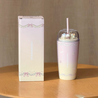 星巴克杯子2026夏日甜品派對可愛高顏值成人辦公桌面不鏽鋼吸管杯