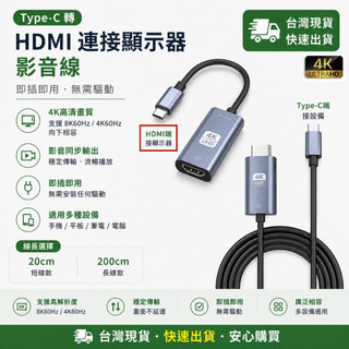 🌟現貨今日出🌟 USB3.1 TYPE-C影音線 TypeC HDMI 影音轉接線 8K 60Hz 手機 平板 HDTV