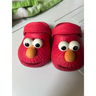 美國芝麻街ELMO 3D立體眼睛餅乾怪獸布希鞋 男童女童洞洞鞋 拖鞋 14.6cm