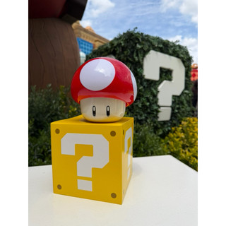 Nintendo任天堂 Mario超級瑪利歐蘑菇碗 蘑菇造型容器 問號磚塊紙盒 環球影城