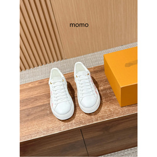 【Momo】2026新款牛皮革壓印厚底小白鞋運動鞋