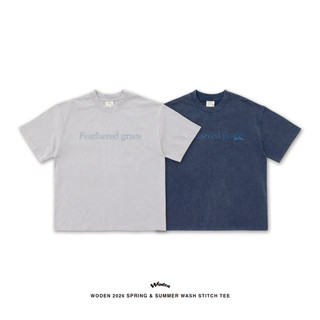WODEN 2026 Spring & Summer Wash Stitch Font Tee