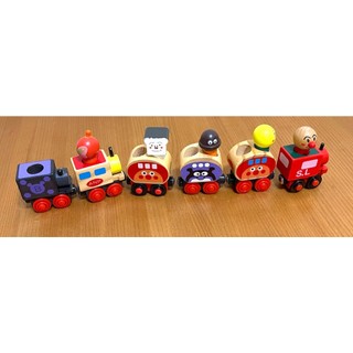 麵包超人 系列玩具 麵包超人玩偶(按壓玩具)+仿廚房廚具玩具 小小村莊熱鬧公園組 六節磁性木製小火車 5人6車