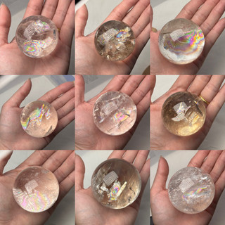 千晶水晶🧚🏻‍♀️天然白水晶球 精選合輯1、2⭐️天然水晶 彩虹光 白水晶 水晶球 白水晶球 各等級都有✔️ A0691