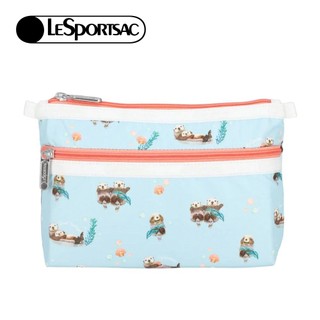 Lesportsac Cosmetic Clutch 雙層拉鍊化妝包 收納袋 盥洗包 女包(海洋風格水獺) 開學季禮物