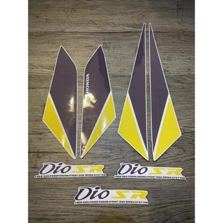 【白殼專用】DIO 用碟煞版一期車貼灰黃配