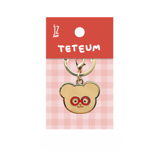 【久大文具】TETEUM眼鏡小熊金屬吊飾鑰匙圈 (TETE-CK260501) 吊飾 鑰匙圈 0220@0145