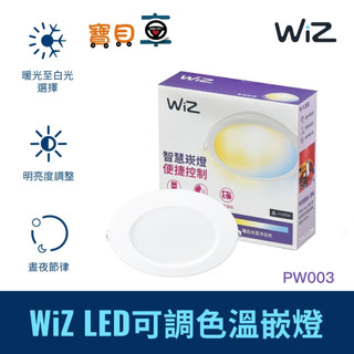【優惠中】PHILIPS 飛利浦 Wi-Fi WiZ 智慧照明 15CM 可調色溫嵌燈 PW003