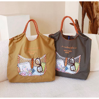 日本代購ball&chain刺繡 收納網 挎帆布包購物袋通勤包包