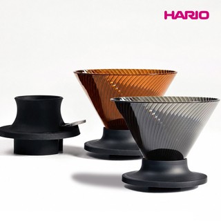 【HARIO】V60 NEO 樹脂濾杯+聰明濾杯通用矽膠開關底座-黑色/日本製濾杯/錐形濾杯/搭配Switch開關