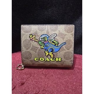 全新 COACH 恐龍造型 皮夾 短夾