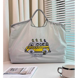 日本代購ball&chain刺繡 Snoopy 校車挎帆布包購物袋通勤包包