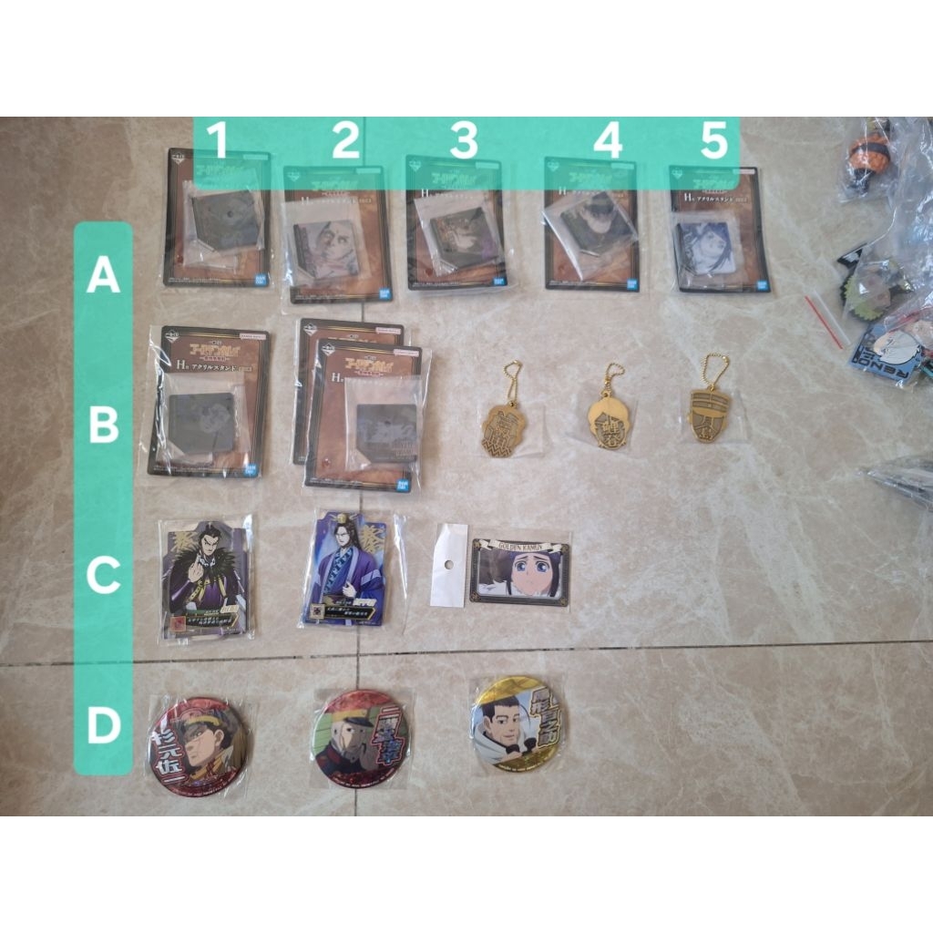 黃金神威 壓克力立牌 一番賞 二階堂浩平 徽章 金屬吊飾 鶴見中尉 宇佐美 月島軍曹 鯉登少尉